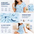 thumbnail image 5 of Sakmal Moomoo Nightgowns for Women Cute Cotton Loungewear Starts Blue Short Sleeve Nightgowns, 5 of 6