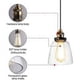 thumbnail image 2 of Iluminación de estilo industrial para cocina, dormitorio y comedor: candelabro de vidrio Edison retro con casquillo E27, 2 of 5