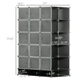 thumbnail image 3 of HOMCOM Cube Storage Organizer, DIY 20-Cube Modular Cabinet, Shoe Rack with Doors for Living Room, Black, 3 of 10
