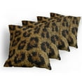 thumbnail image 5 of Ambesonne African Throw Pillow Cover 4 Pack, Leopard Motif Trippy, 24", Apricot Dark Brown, 5 of 7