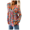 thumbnail image 1 of Birdeem Blouse à Manches Longues Décontractée à Col en V Imprimée pour Femmes, 1 of 4