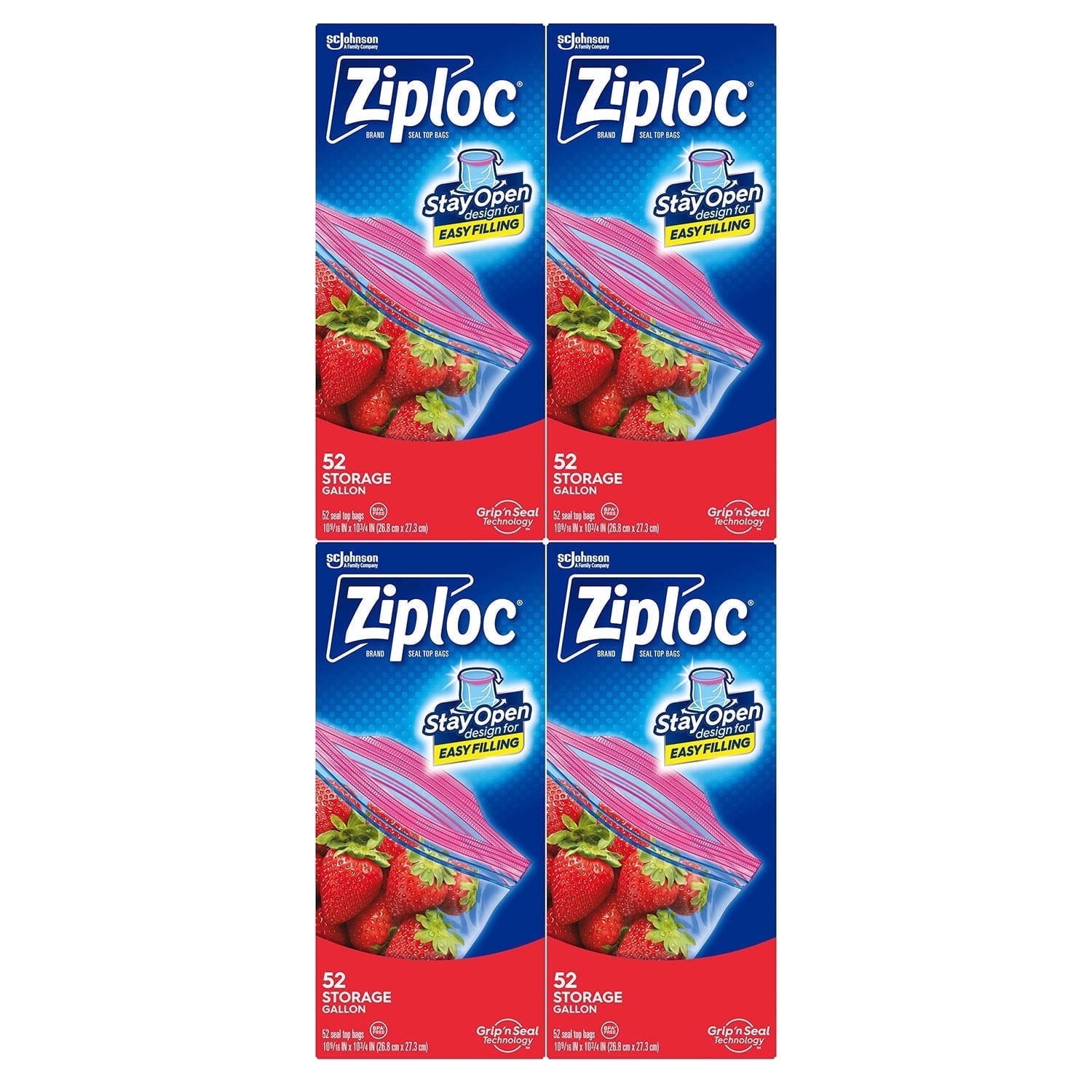 新品未使用品　CPQ-120.    50本入り4袋あります。 Ziploc Seal Top Freezer Bag, Quart, 54-count, 4-pack | Costco