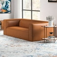 thumbnail image 6 of Pemberly Row 15'' Mid-Century Genuine Leather Tight Back Sofa in Tan, 6 of 7