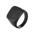 thumbnail image 3 of Anillos clásicos, anillos cuadrados grandes y anchos para hombres, anillo de dedo punk, anillos de sello de acero inoxidable, color plata, joyería masculina negra, 12, plata, 3 of 5