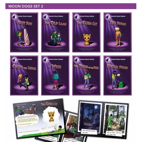 Phonic Books Moon Dogs Set 2: Decodable Books for Older Readers (CVC Level, Consonant Blends and Consonant Teams)