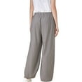 thumbnail image 2 of Women's Wide Leg Harem Pants Summer Cotton Linen Baggy Pant Elastic Waist Palazzo Trousers Gray XXL, 2 of 5