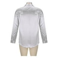 thumbnail image 5 of yillto Men Satin Shirts Long Sleeve Dress Shirt Wedding Prom Button down Slim Fitting Tshirts Tops, 5 of 7