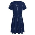 thumbnail image 5 of Martini Cocktail Glass Dress Summer Street Style Dresses Female Short Sleeve Printed Sundress, 5 of 7