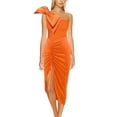 thumbnail image 5 of Saving UTSJKR Women's One Piece Swimsuit with Beach Cover up Wrap Skirt Sarong Retro Solid Bikini Set Two Piece Bathing Suits Orange 8, 5 of 6