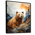 thumbnail image 2 of Designart "Bear Image On Mountain Ledge" Animals Bear Floater Framed Canvas Wall Art, 2 of 5