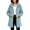 Blue, variant on Women's Cable Knit Hooded Coat Warm Fuzzy Texture Full Zipper Long Sleeve Lounge Jacket for Evening Fall Winter