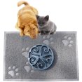 thumbnail image 4 of Alfombrilla antideslizante para comida de mascotas, impermeable, para perros y gatos, color gris, 4 of 5