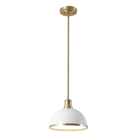 

Globe Electric Beckett 1-Light Matte White Pendant with Matte Brass Accents 60824