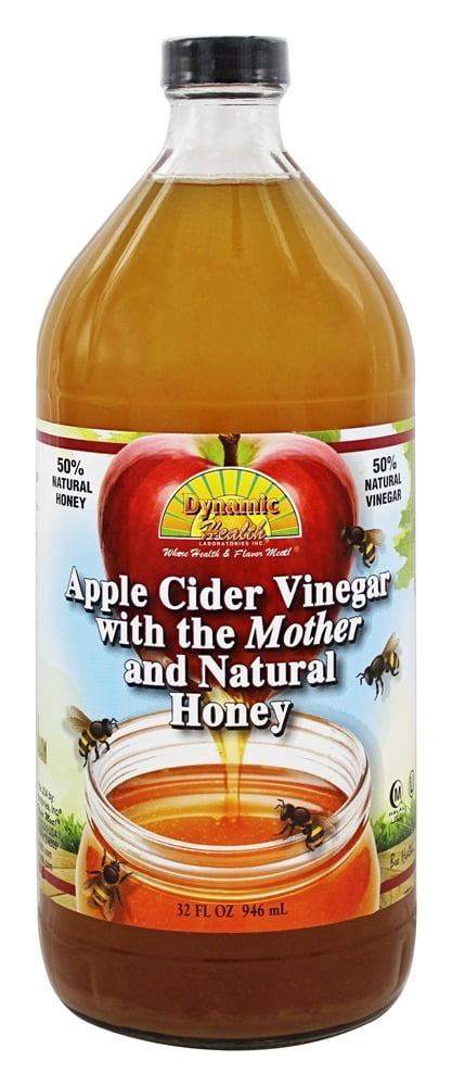 Dynamic Health Organic Apple Cider Vinegar with the Mother and Natural Honey Glass 32 oz. by Dynamic Health