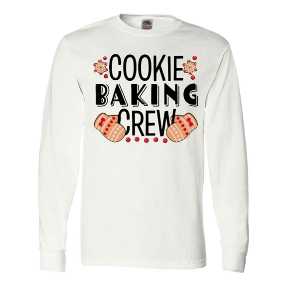 Inktastic Christmas Cookie Baking Crew with Oven Mitts Long Sleeve T-Shirt
