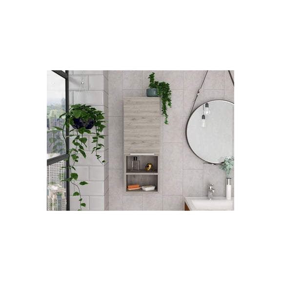 FM FURNITURE Milwaukee Medicine Cabinet, Two Shelves, Single Door Cabinet, Two Interior Shelves