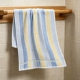 thumbnail image 4 of 1pc Stripe Cotton Towels for Bathroom, Large 27 x 13 Inch, Soft and Absorbent Hand Dry Towels, Home Soft Towel for Hotel, Bath, Blue, 4 of 7