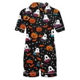 thumbnail image 5 of 2 Pieces Halloween Pajamas Set for Women Cozy Lounge Outfit Pumpkin Ghost Sleepwear Top and Shorts Festival Everyday Wear, 5 of 7