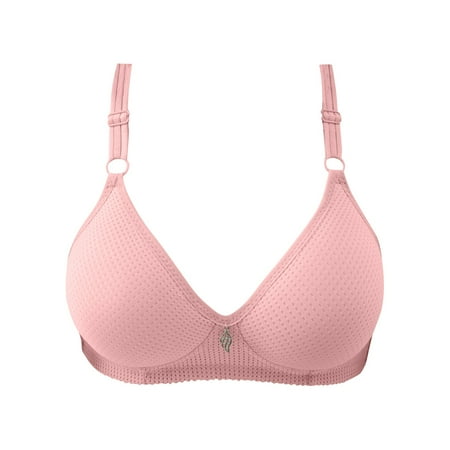 

BIZIZA Women Bras Bra Full Coverage Support Adjustable Straps 18 Hour Push Up Bralette Pink 42