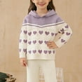 thumbnail image 3 of LckLvx Girl Boy Knit Sweater Hooded Long Sleeve Cable Pullover Trendy Cute Heart Winter Sweaters Tops, 3 of 9