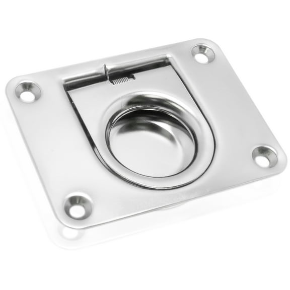 Five Oceans Rectangular Recessed Hatch, Boat Spring Loaded Pull Ring 3 x 2/14", Flush Mount, 304 Stainless Steel - FO912