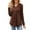 Brown---women blouses long sleeve, variant on Long Sleeve Tunic Tops for Women Dressy Casual Notch Collared Shirts Trendy Button Decor Tunics to Wear with Leggings Flowy Loose Fit V Neck Blouses Black XXL
