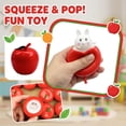 thumbnail image 2 of Squeeze Pop Apple Shape Sensory Fidget Red Apple Bunny Character Stress Relief Calming Focus Portable Decompression Tactile Handheld Relaxation Compact Desk, 2 of 5