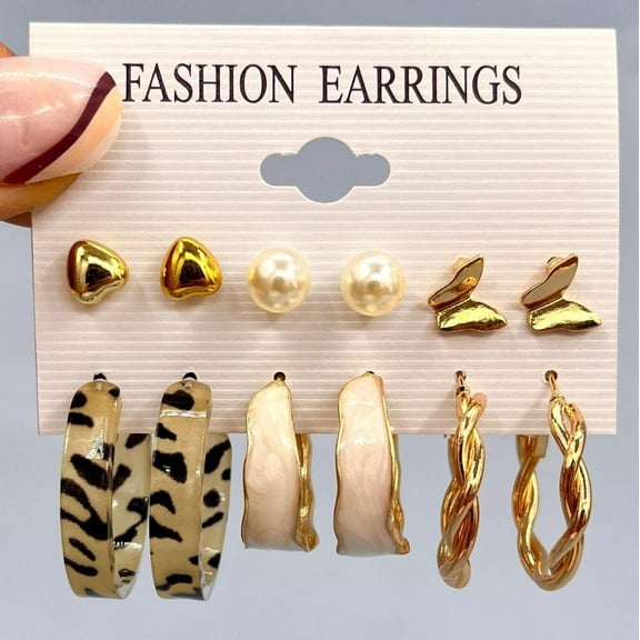 Womens Gold Hoop Earrings Set Fashion Thick Twisted Heart Butterfly Earrings Multipack Thin Thick Hoops Party Jewelry