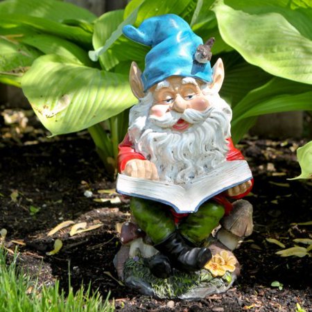 Gnome Reading Book Statuary - Walmart.com