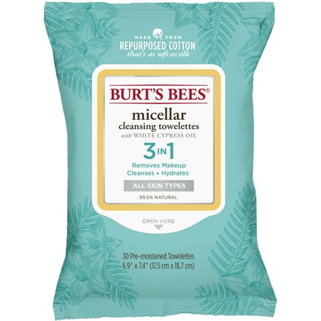 (2 pack) Burt's Bees Micellar Cleansing Towelettes, 30