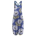 thumbnail image 2 of Tejiojio Active Women's Summer Clearance Women Fashion Funny Casual Vintage Print Backless V-Neck Sleeveless Playsuit Jumpsuit, 2 of 3