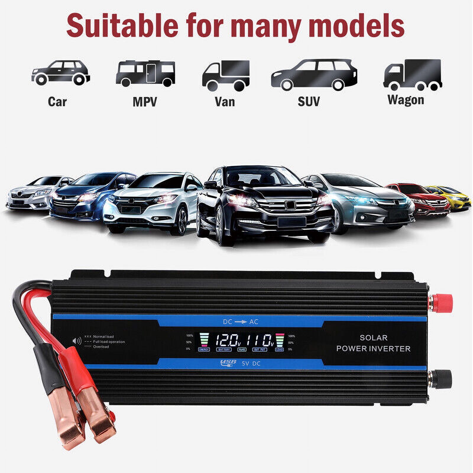 7000W Inversor de corriente para Carro Auto Convertidor solar DC 12/24V a AC110V