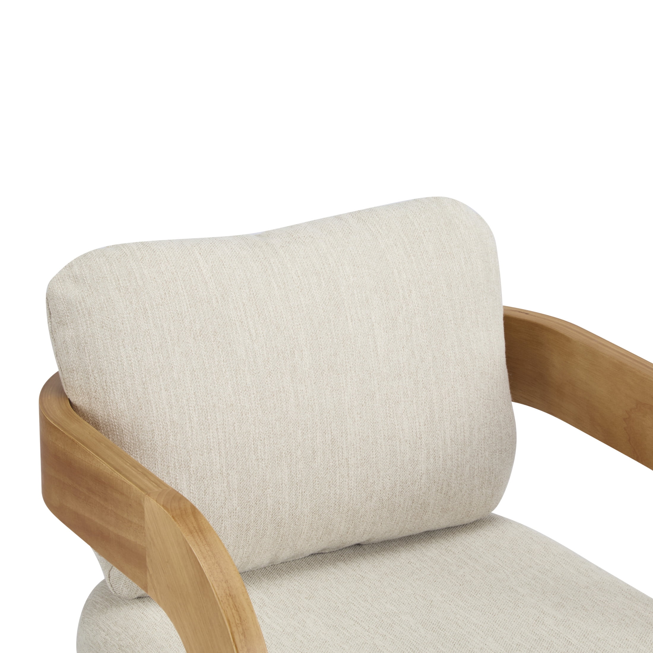 Christopher Knight Home Upholstered Dining Chairs with Curved Backrest, Natural + Beige, Set of 2