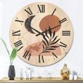 thumbnail image 2 of Designart 'Sun and Moon Shapes In Retro Terracotta Tones I' Modern Wood Wall Clock, 2 of 5