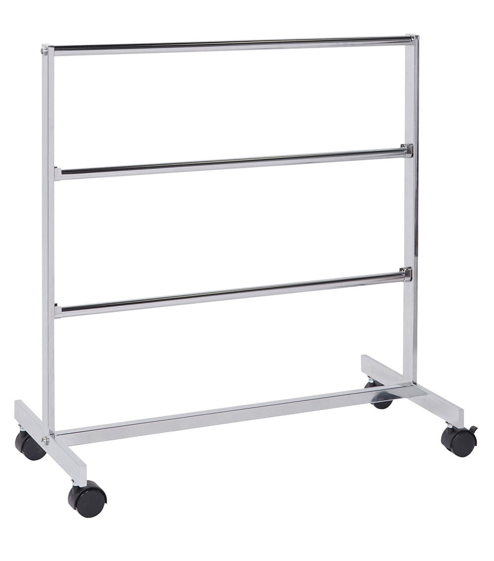 Only Hangers GR400EH Commercial Grade Double Bar Rolling Z Rack with Nesting 
