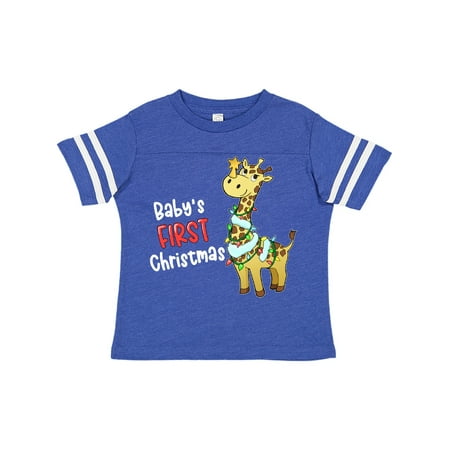 

Inktastic Baby s 1st Christmas Cute Giraffe with Lights Gift Toddler Boy or Toddler Girl T-Shirt