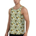 thumbnail image 2 of Xecao Bees and Flower Men's Tank Top Workout Quick Dry Sleeveless Gym Jogging Muscle Shirts Summer Swim Beach Tops, 2 of 9