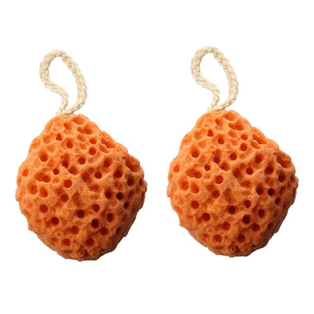 2x naranja baño ducha Spa esponja de limpieza corporal exfoliante exfoliante