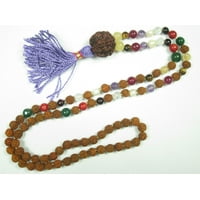 Mogul Meditation Tarini Jewels Nine Planets Navratna Chakra Japa Mala 108+1 Beads Necklace
