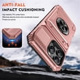 thumbnail image 4 of For Apple iPhone 16 Pro Max Phone Case with Finger Ring Holder Kickstand, Card Slots，Heavy Duty Shockproof Rugged Protective Working with Magnetic Car Phone Mount,Rose Gold,For iPhone 16 Pro Max, 4 of 7