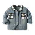 thumbnail image 2 of Chbgutlmr Baby Boy Clothes Denim Jackets Toddler Button down Jean Jacket Plaid Casual Outerwear, 2 of 3