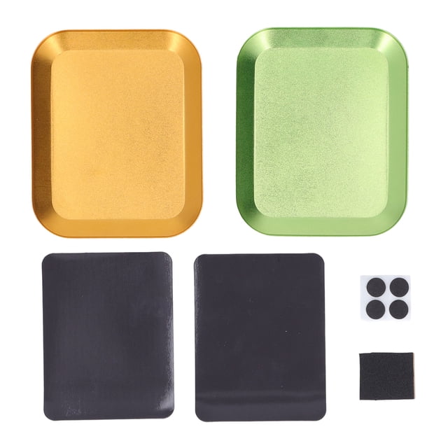 Placa de almacenamiento de tornillos, bandeja de tornillos de escritorio delicada reciclable de acero inoxidable para tuercas de cuentas, 2 uds.