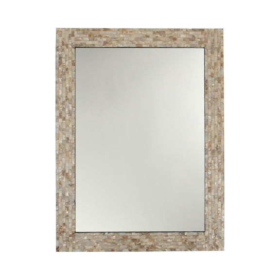 RADIANCE Goods Seashell Finish Rectangular Framed Wall Mirror 32" Height