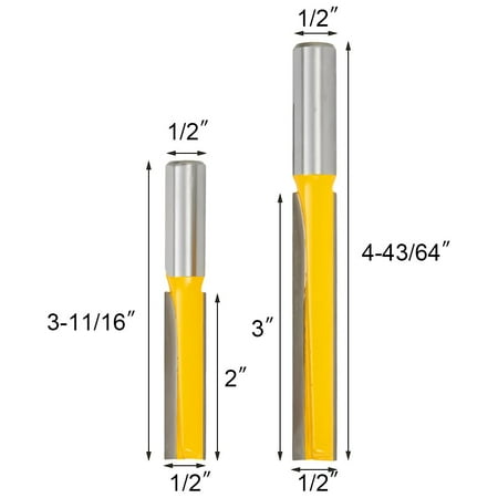 

12mm 1/2 Inch Long Rod Cleaning Bottom Router Bit Milling Cutter Woodworking