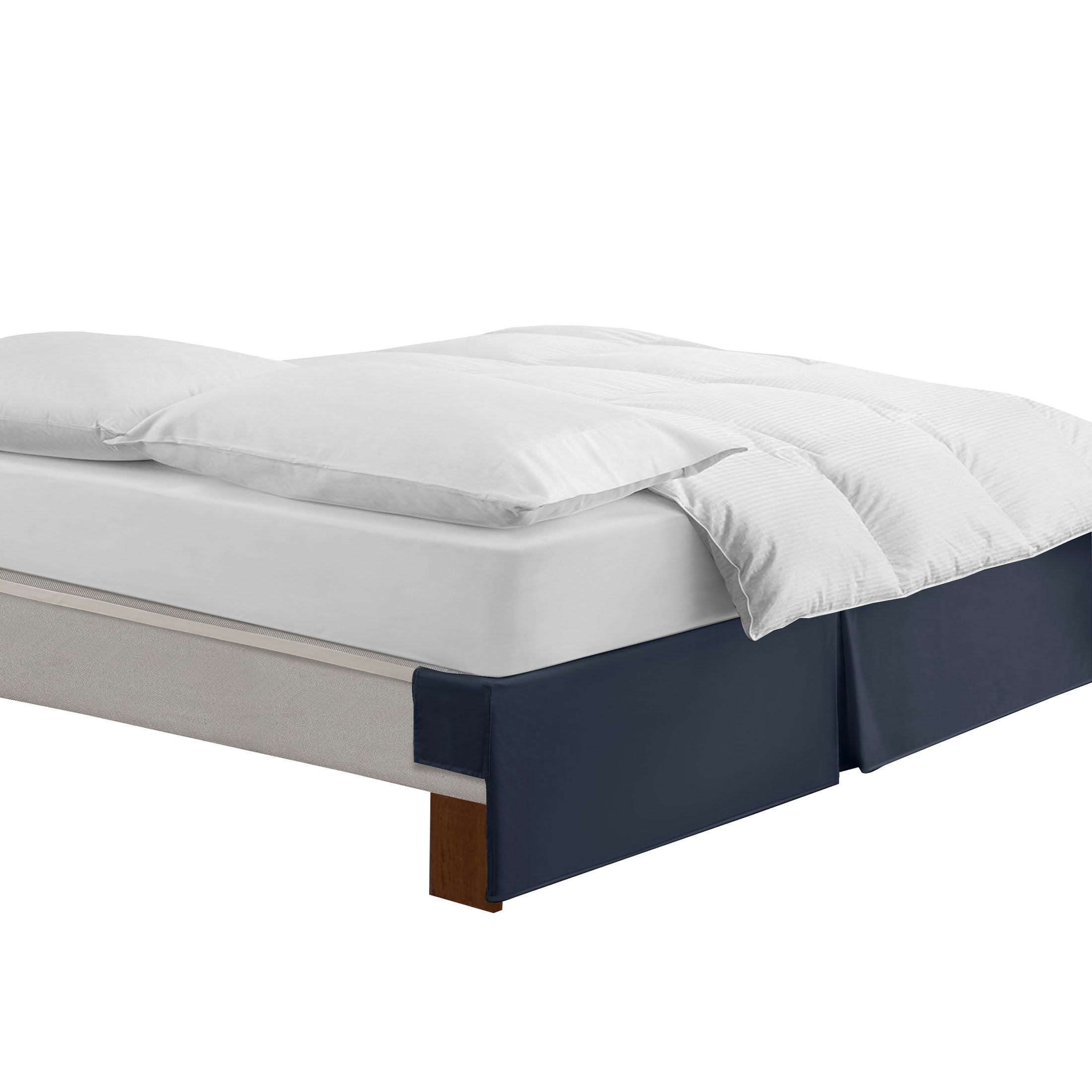 WonderSkirt Wraparound Tailored 15" Microfiber Bedskirt, Navy, King