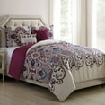 thumbnail image 3 of VCNY Home Amherst 5-Piece Red Damask Reversible Comforter Set, King, 3 of 8