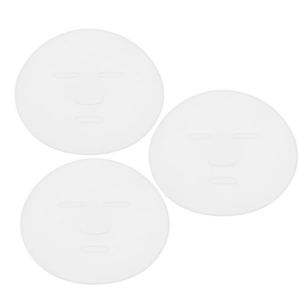 BRIGHTFUFU Placas de la máscara de la máscara de algas de silicona 3 unids de silicona placas de máscara de silicona para mujeres (blanco)