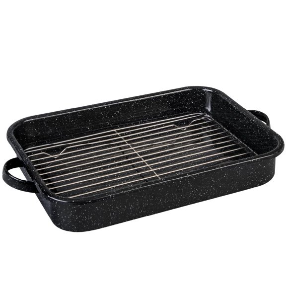 Bandeja para asar Granite Ware 38 cm negro moteado