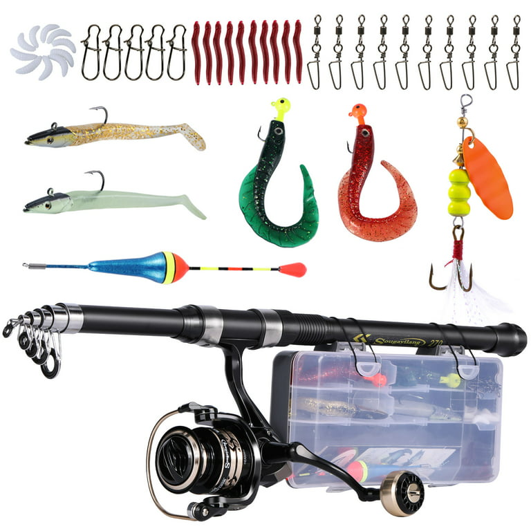 Fishing Rods Fishing Rod Reel Combo 1.8-2.1M Lure Fishing Rod and 7.2:1  High Speed Baitcasting Reel Set Fishing Tackle Travel Fishing Rods (Bundles  