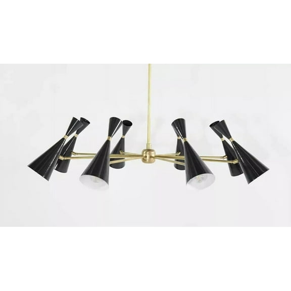 1950' s Italian Monolith Chandelier Mid Century 8 Arms Sputnik Ceiling Fixture